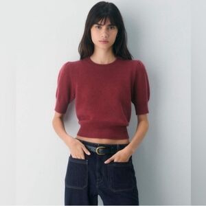 Aritzia Wilfred Cherub Wool Cashmere Sweater Top Cordovan Red Size XS
